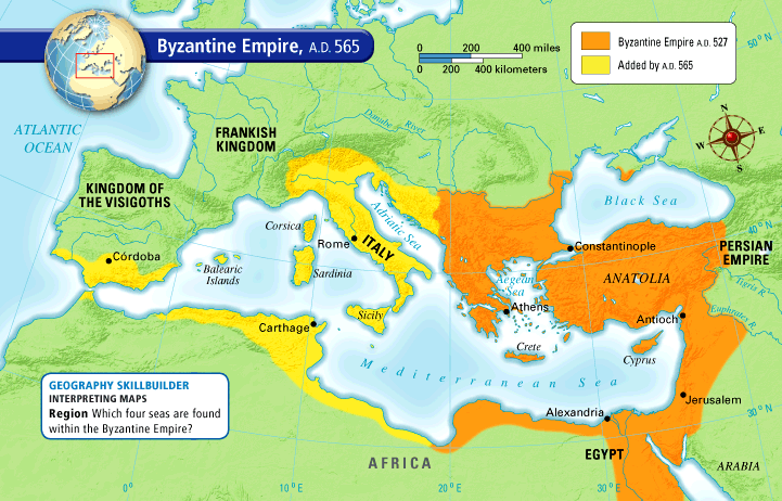 byzantine empire map justinian